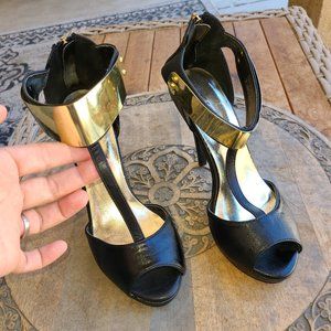 Women's Sexy Black Mini Platform Heels Size 8